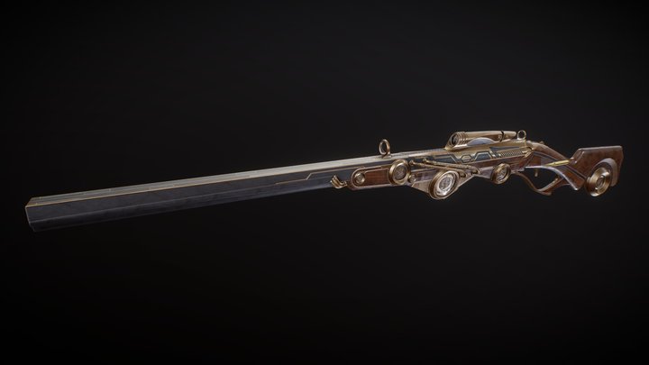 Steampunk Rifle "Chrono Vanguard" 3D Model