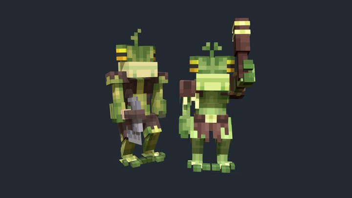 Fighter Frogs 3D Model