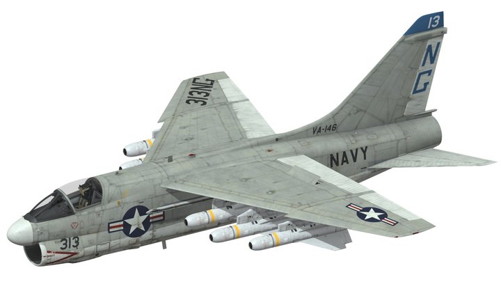 A-7E Corsair II with AGM-62A Walleye I – Kostenloses 3D-Modell STL