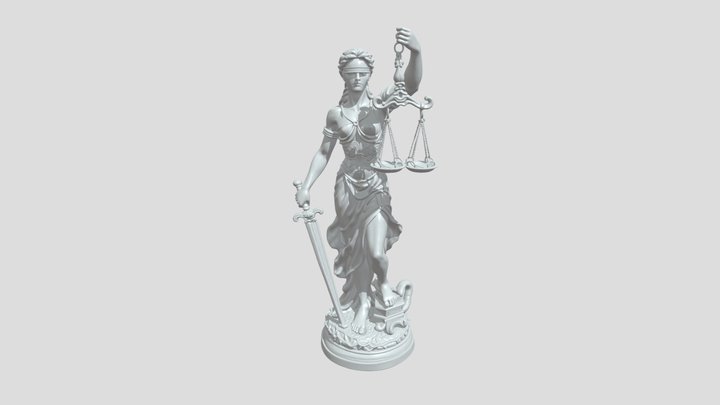 Lady Justice statue holding scales held by chai