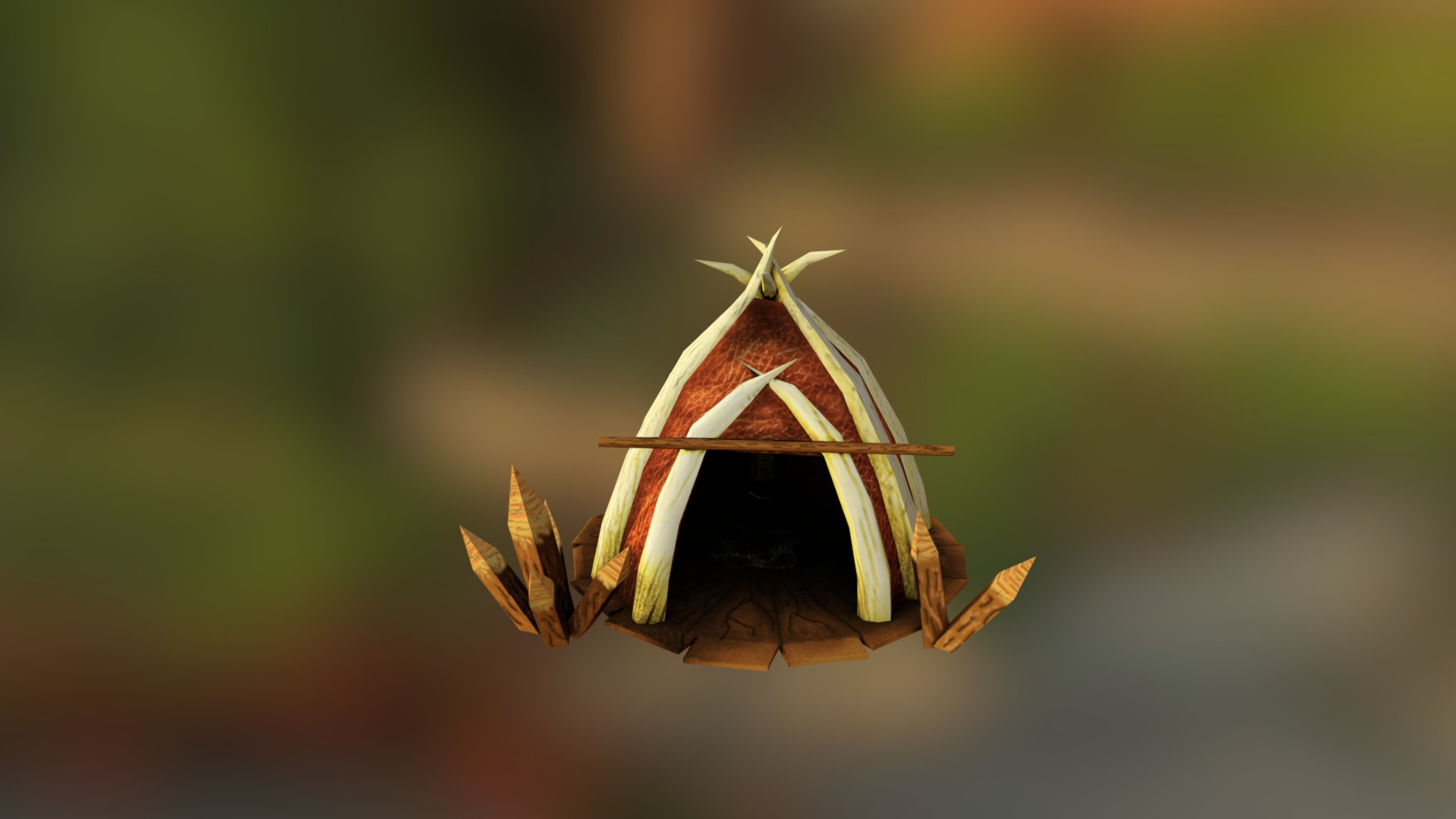 3D model [GoblinsUnityProject] – GoblinTent - This is a 3D model of the [GoblinsUnityProject] - GoblinTent. The 3D model is about a pineapple with a star on it.