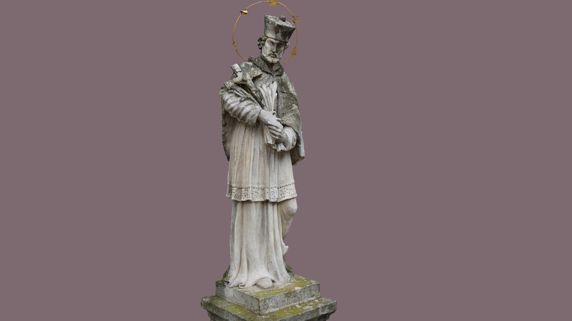 3D model Hl. Nepomuk - This is a 3D model of the Hl. Nepomuk. The 3D model is about a statue of a person holding a staff.