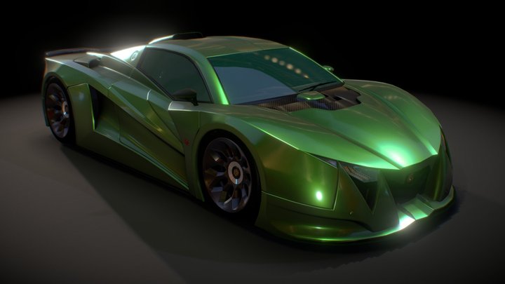 Fictional supercar - V12 Goblin 3D Model