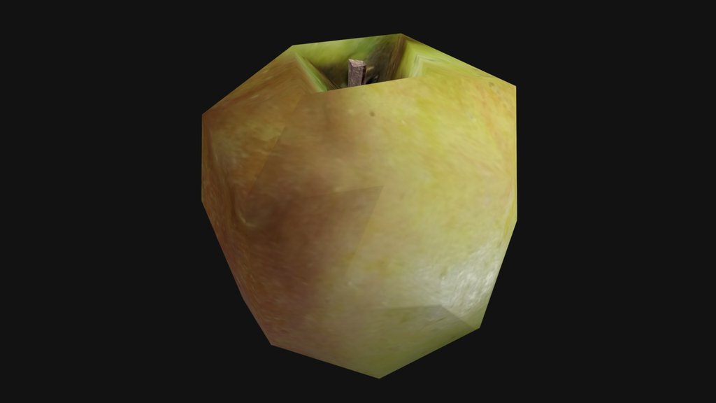 red green apple lowpoly
