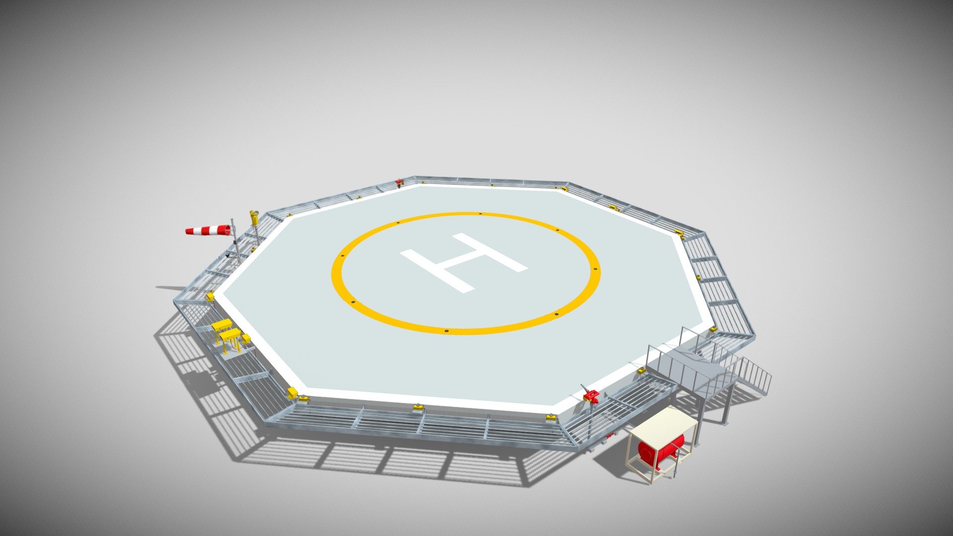 Octagonal Heliport Buy Royalty Free 3d Model By Flugaria 0a259e7 Sketchfab Store