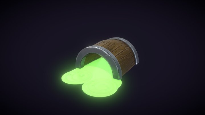 Poison Barrel Low poly 3D Model