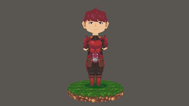 Lukas - Lowpoly Pixelart 3D Model