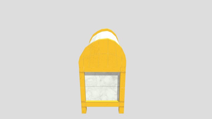 Marble chest with metal frame 3D Model