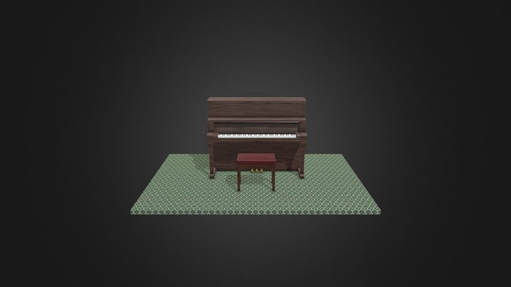 Brown Piano 3D 3D Model