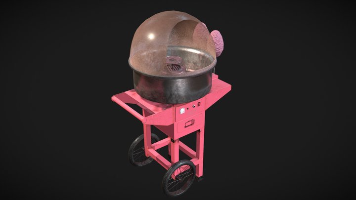 Cotton Candy Machine 3D Model
