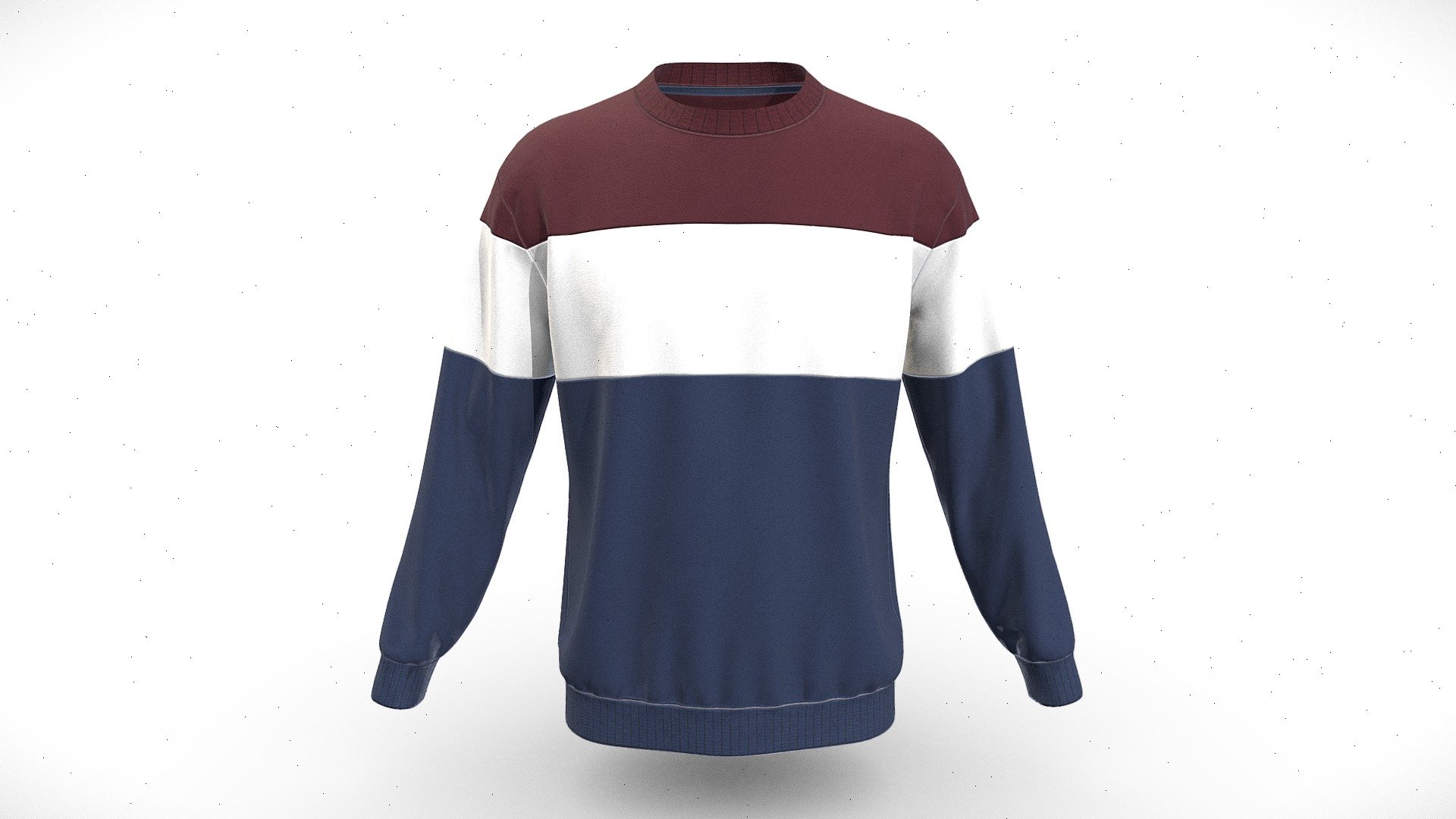 Men Color Block Sweatshirt - Buy Royalty Free 3D model by BINARYCLOTH ...