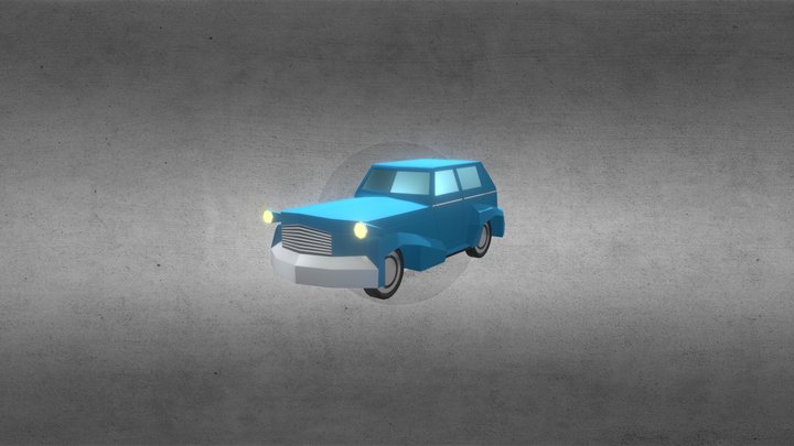 Loy Poly Old Timey Gangster Car 3D Model