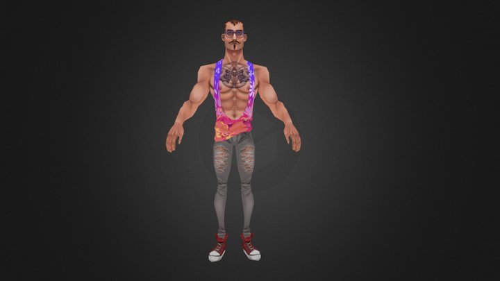Hipster man 3D Model