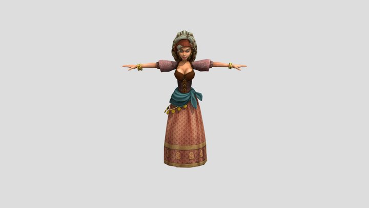 Peasant Girl 3D Model
