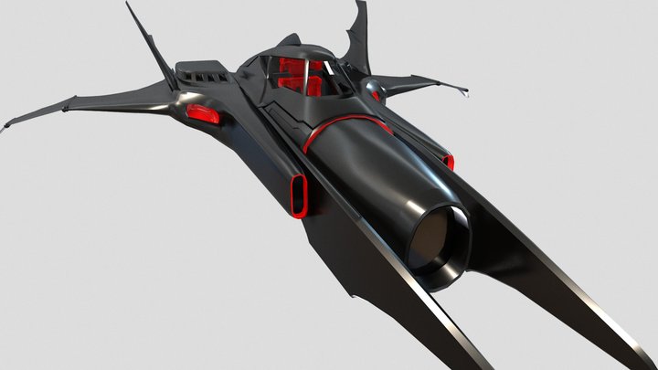 3D Batwing batman Plane/SpaceCraft 3D Model