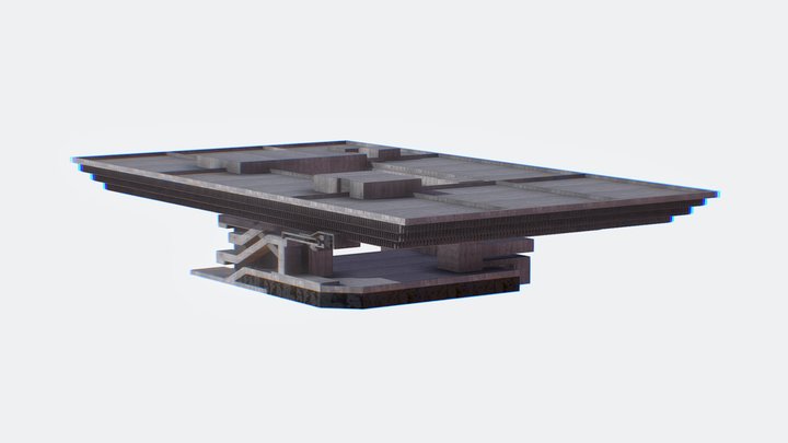 Brutalist Building 3D Model