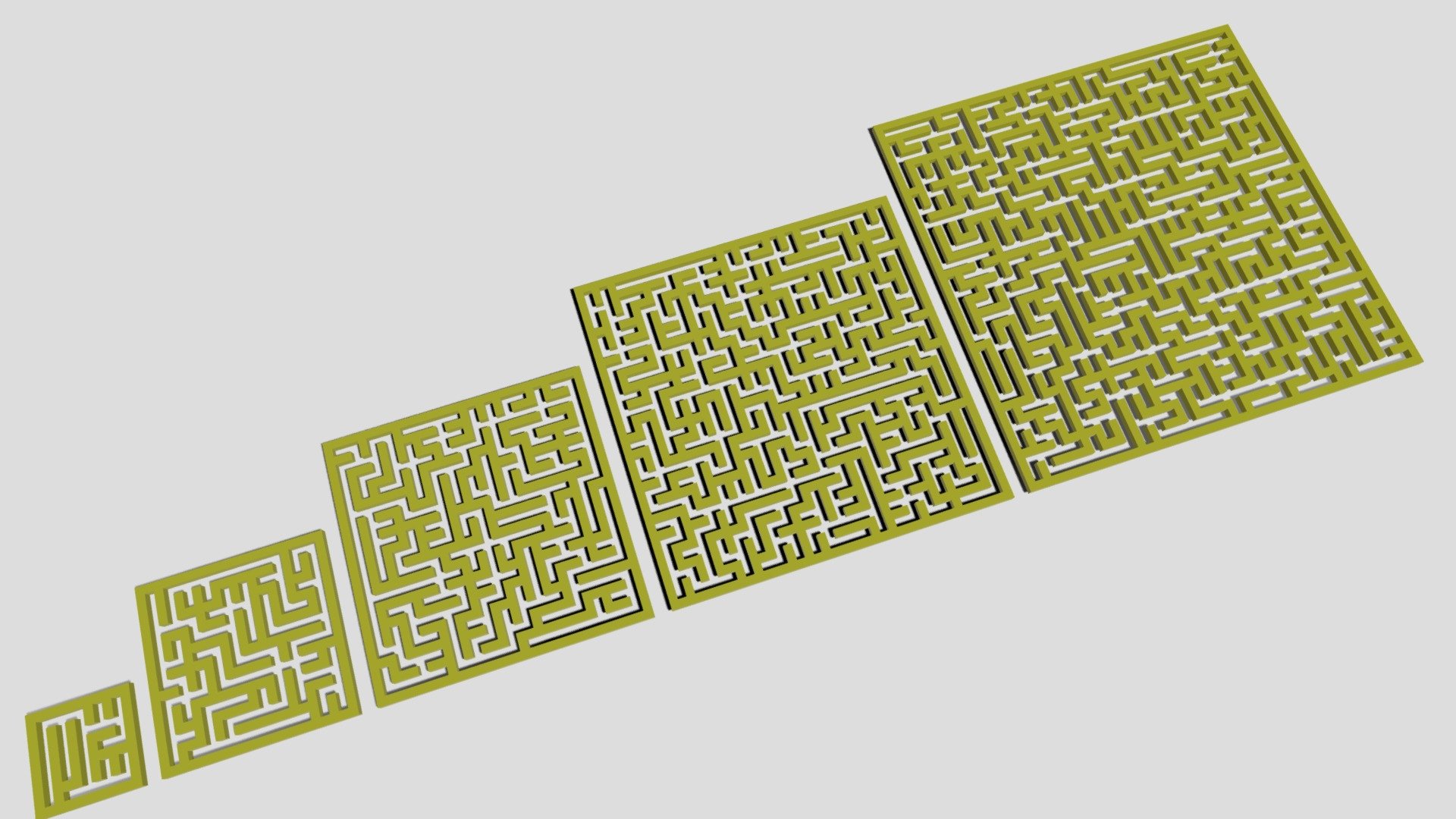 Smart mazes collection 11x11 to 51x51 - Buy Royalty Free 3D model by ...