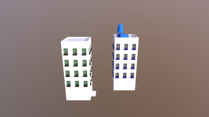 Double Building 3D Model
