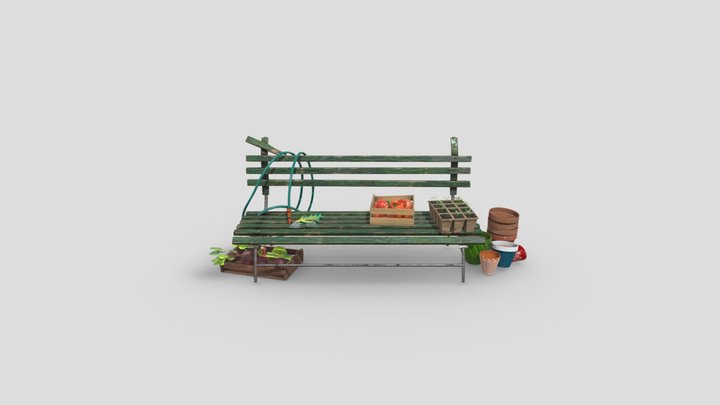 Garden Bench | Game Assets 3D Model