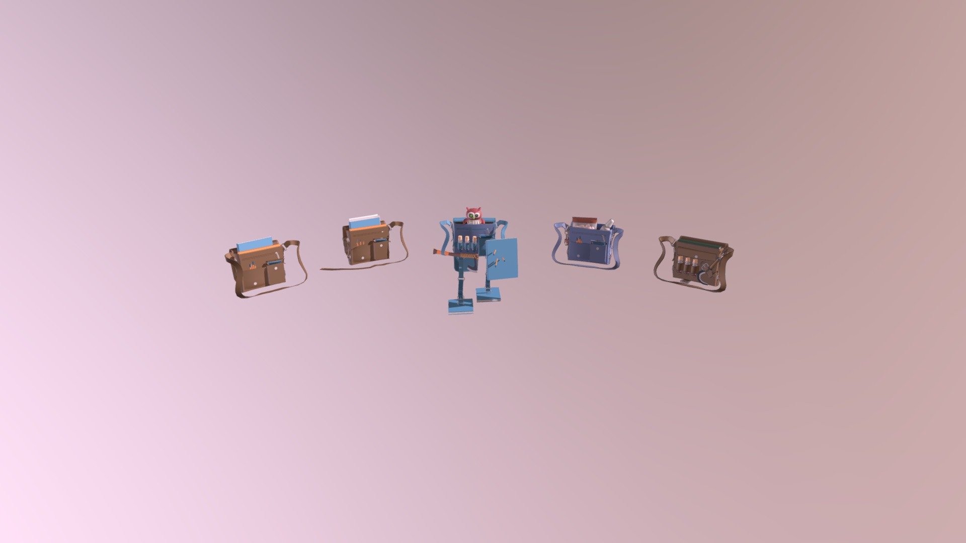 5 stylized bag models