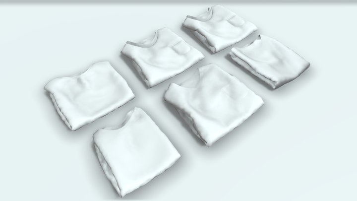 Folded Tshirts 3D model 3D Model