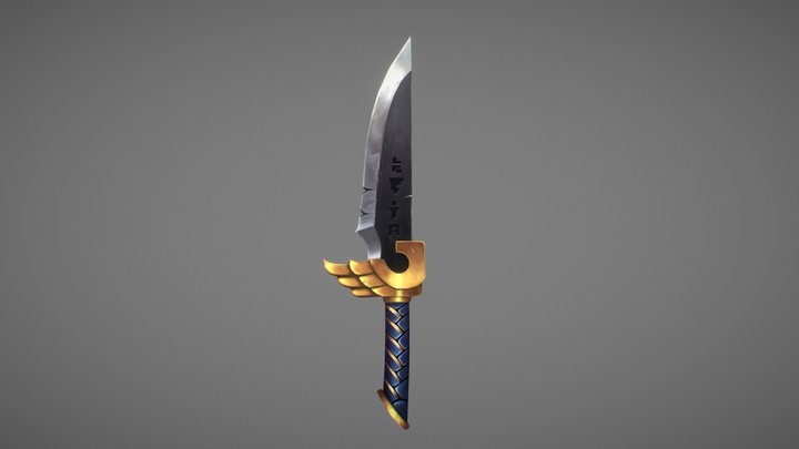 Stylized Dagger-HandPainted 3D Model