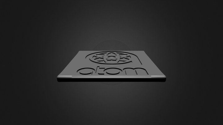 Atom Logo Plate 3D Model