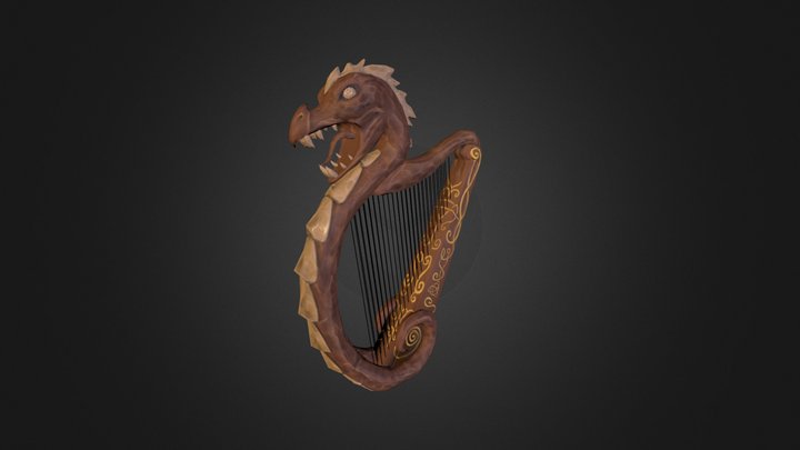 Dragon Harp 3D Model