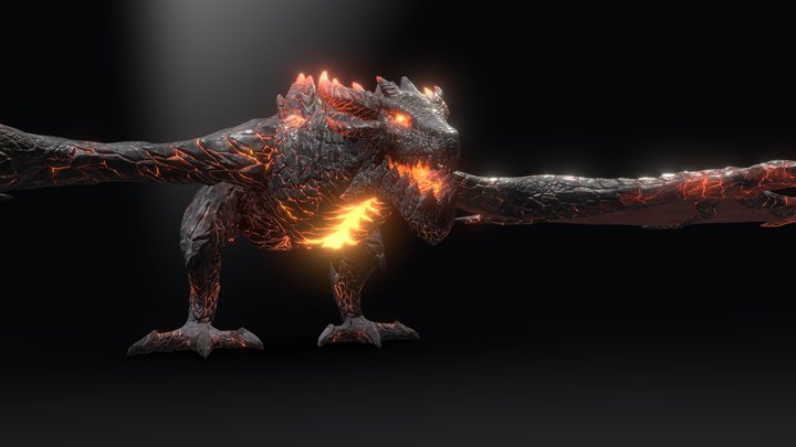 Fire Lava Dragon 3D Model
