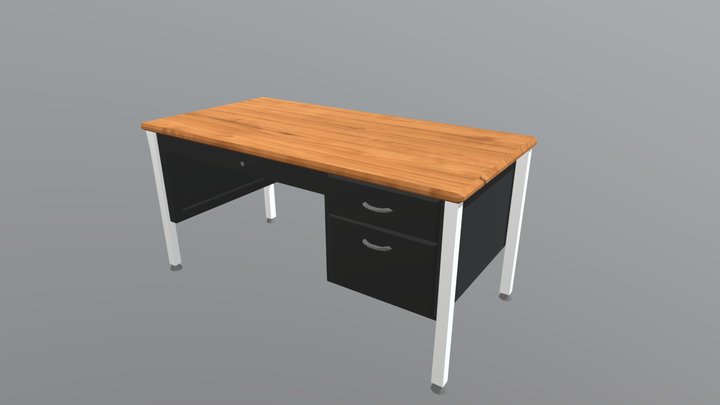 simple school desk 3D Model