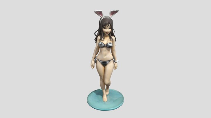 Bunny Beach Pose 3D Model