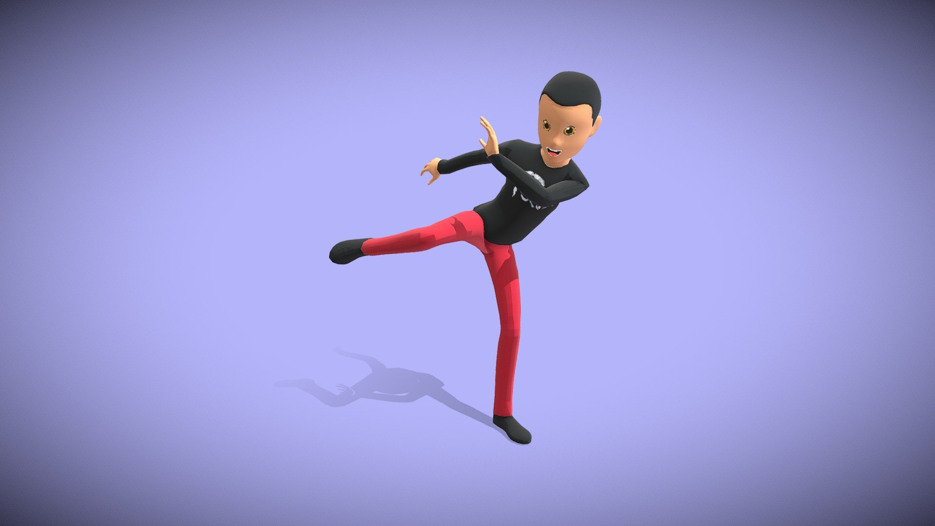 Paint 3D Man Mixed Martial Arts Kick