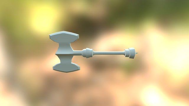 Low Poly Medieval Axe Model 3D Model