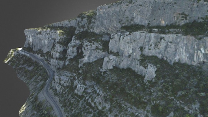Textured Cliff 3D Model
