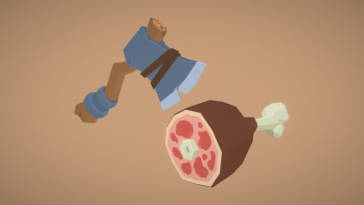 Draft - Axe and meat 3D Model
