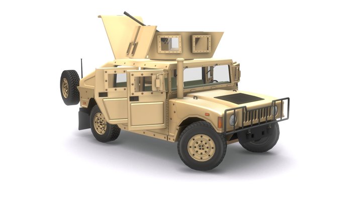 Generic Military Car 3D Model