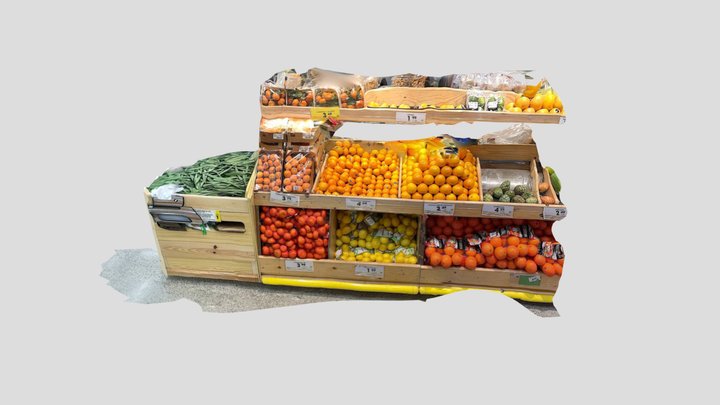 Fruit Aisle Supermarket 3D Model