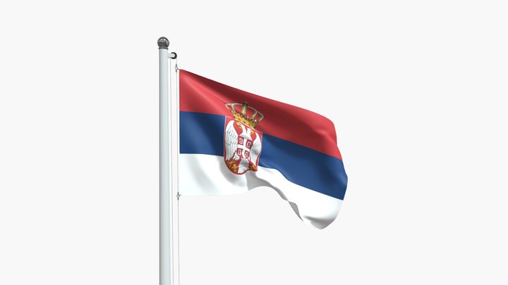 Flag Of Serbia 3D Model