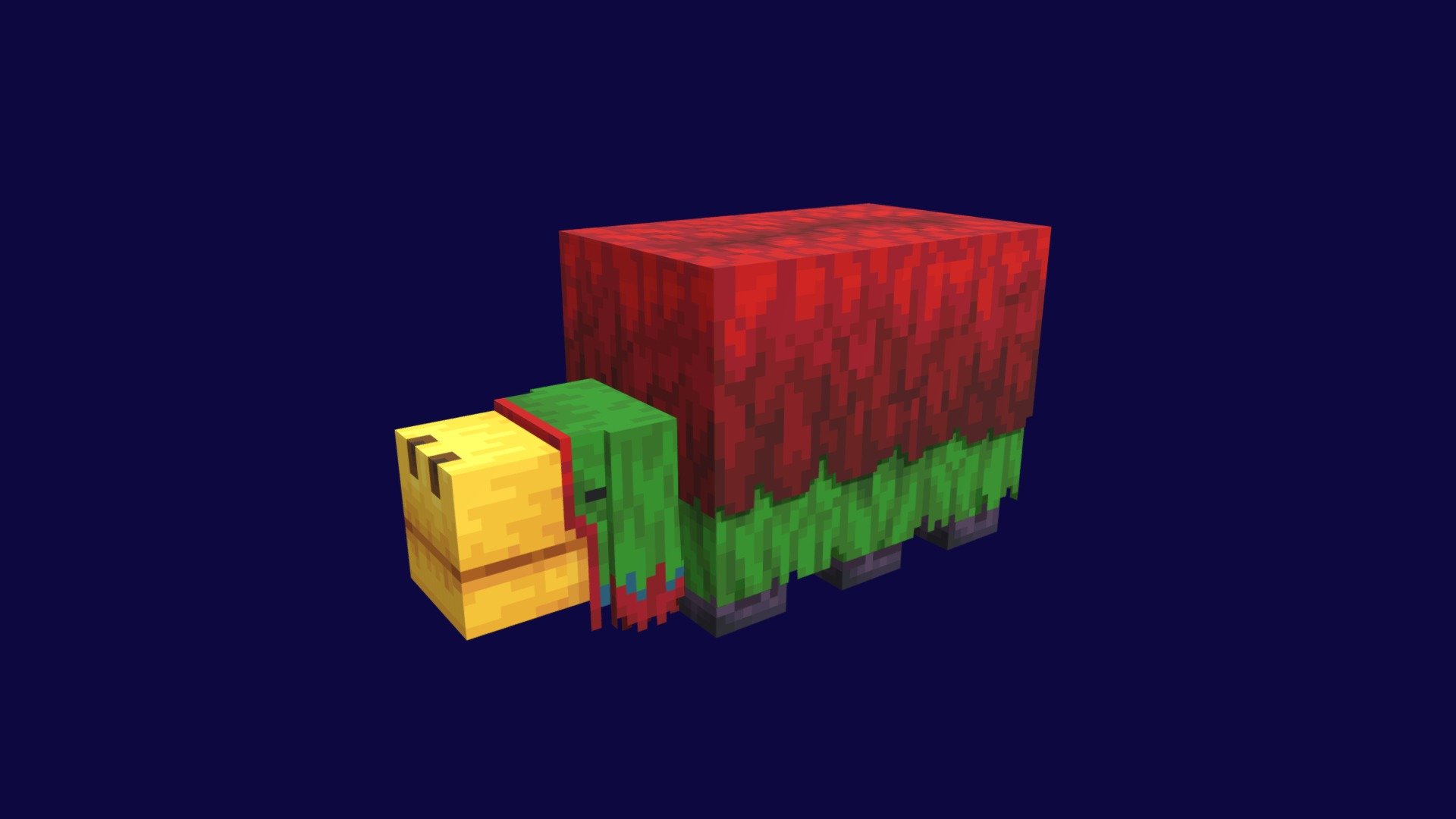 Minecraft Sniffer Entity Green And Red Download Free 3d Model By