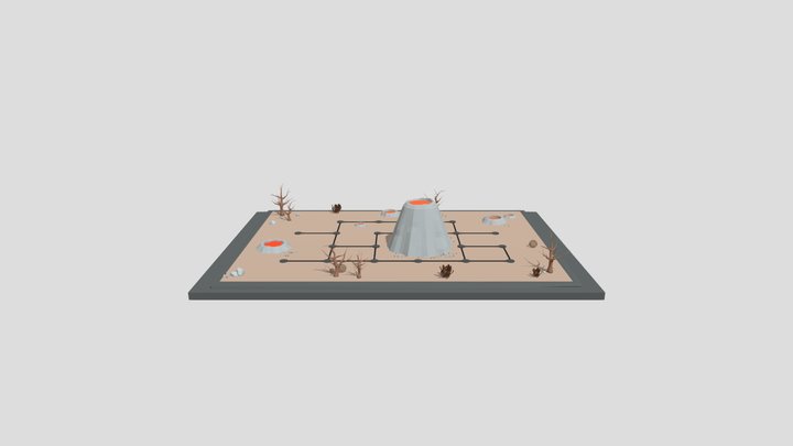 Pokemon Go Puzzle Volcano Level 3 Diorama 3D Model