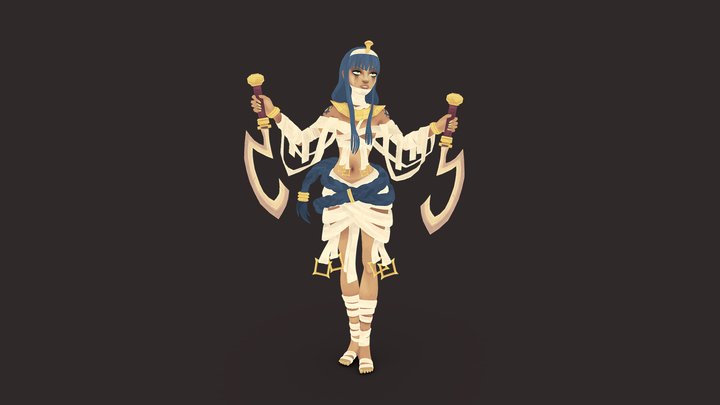 Pharaon Girl Fan Art 3D Model