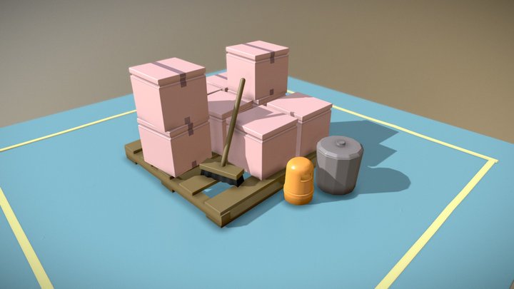 PICA PICA - Pallet Stack 01 3D Model