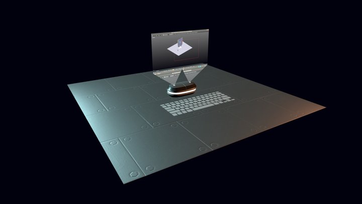 Holographic Computer 3D Model