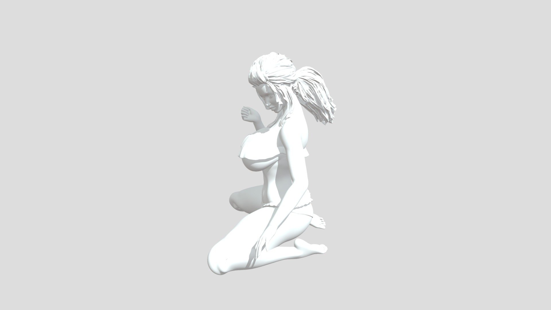 Girl Sitting On Her Knees 3D Print Model - 3D model by Geschaft  (@3DGeschaft) [0a52b3e]