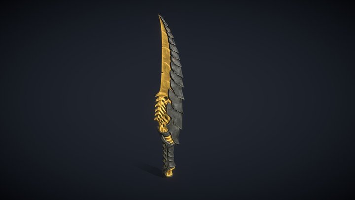Stylize Bio Sword 3D Model