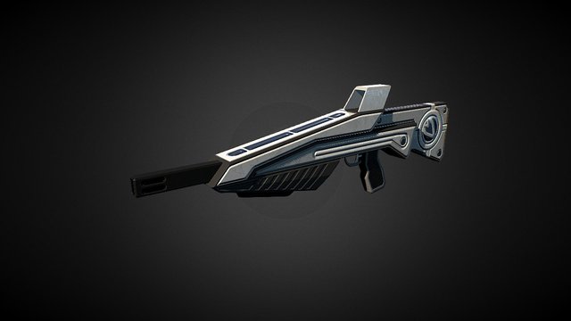 Low Poly Laser Rifle 3D Model