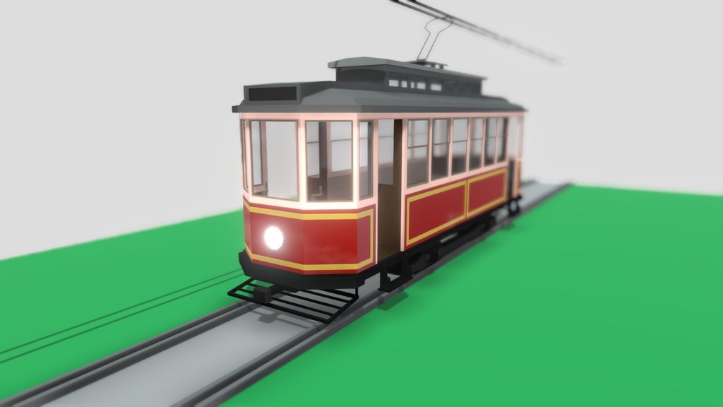 Lowpoly Vintage Streetcar