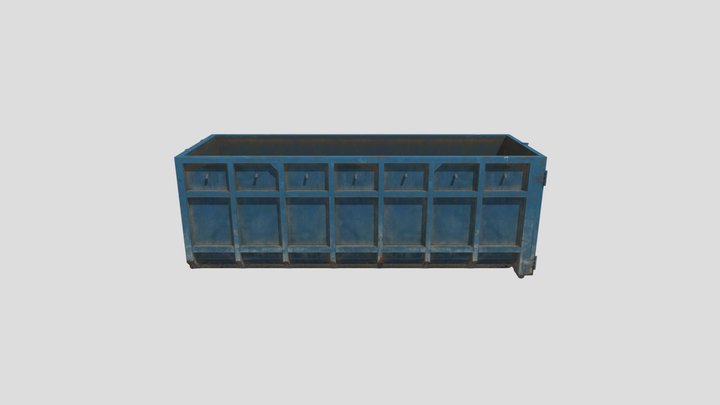 Garbage Container Blue 3D Model