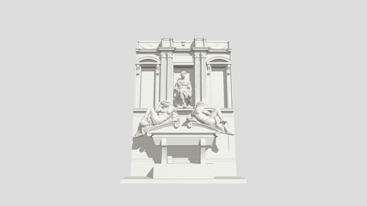 New Sacristy of Michelangelo, tomb of Giuliano 3D Model