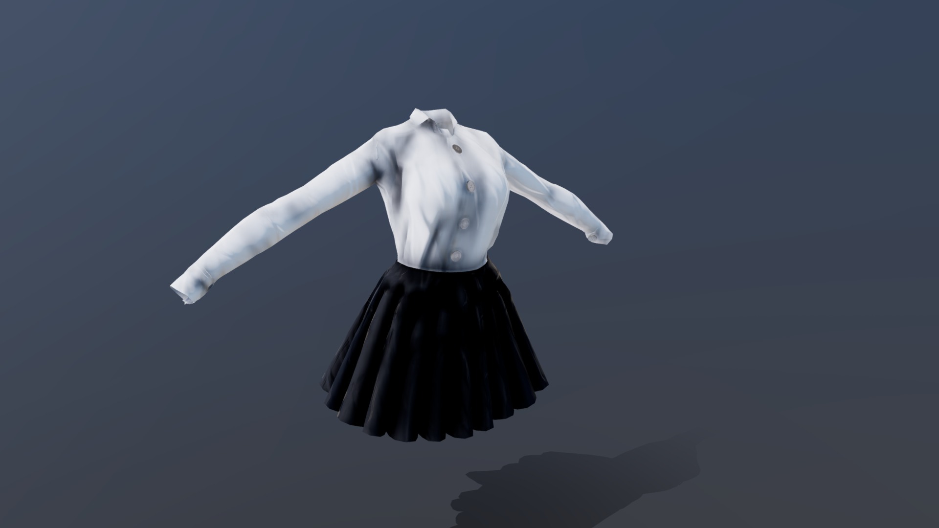 3D model Skirt & shirt - This is a 3D model of the Skirt & shirt. The 3D model is about a person in a skirt.
